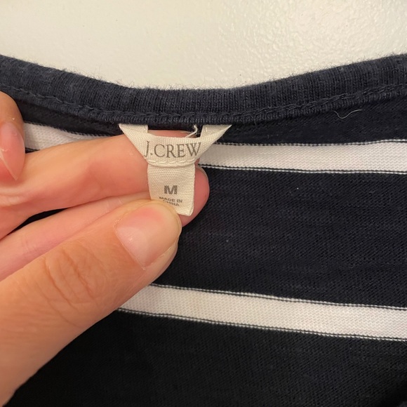 J crew retail dress medium navy and white stripes - Picture 3 of 4